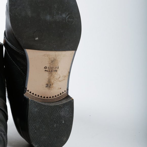 SOLD Gucci G Brogue Leather Ankle Boots - Picture 5 of 12